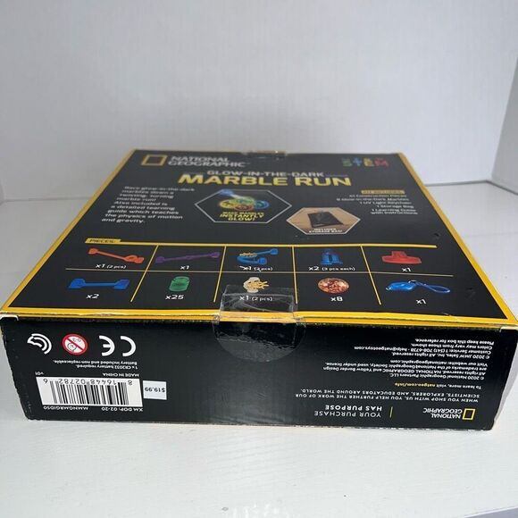 National Geographic Marble Run Glow in the Dark New Set Open Box Includes Bag - Picture 7 of 7
